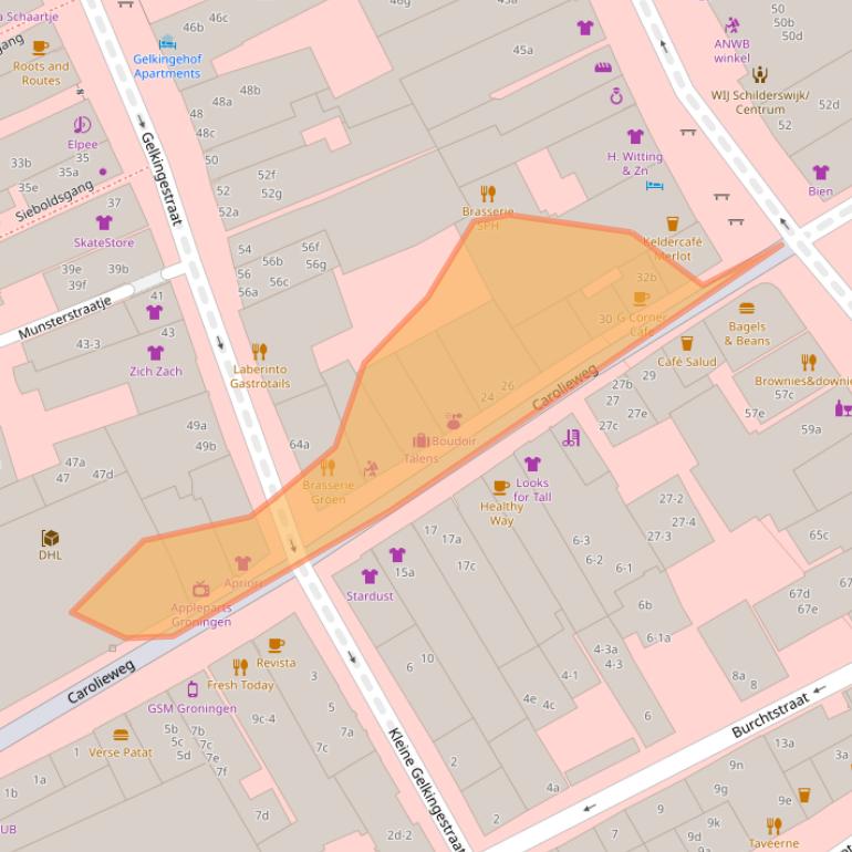 Kaart van postcodegebied 9711LS.