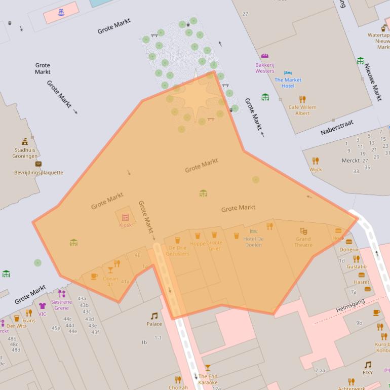 Kaart van postcodegebied 9711LV.