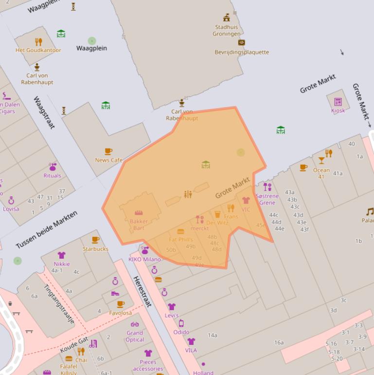 Kaart van postcodegebied 9711LX.