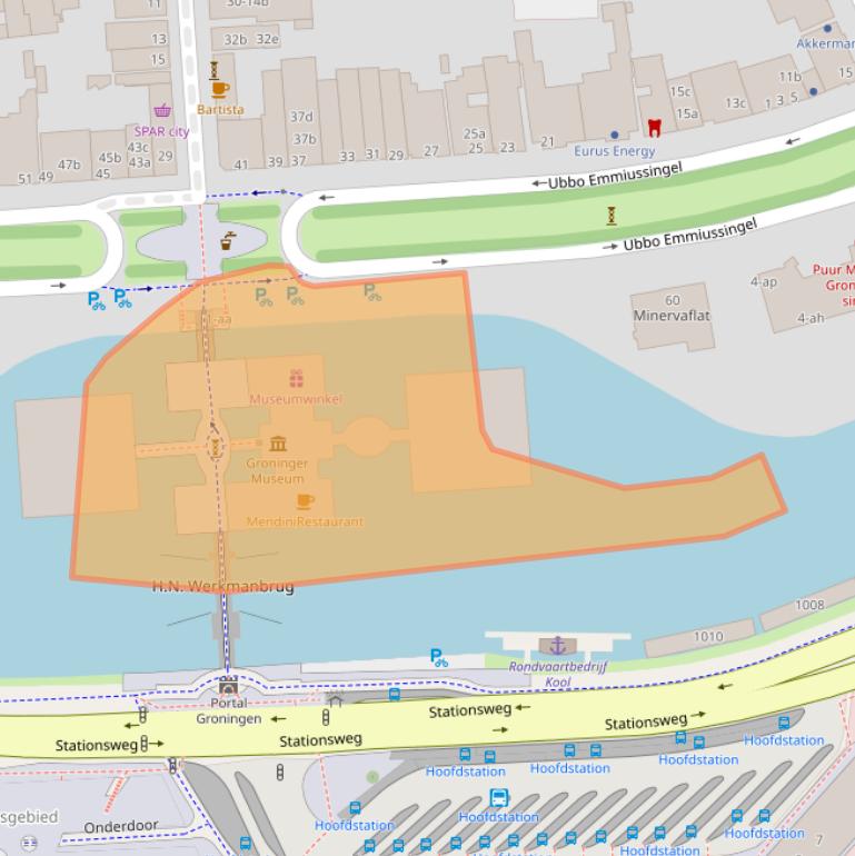 Kaart van postcodegebied 9711ME.