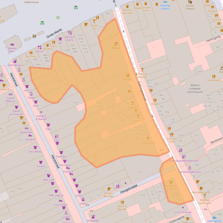 Kaart van postcodegebied 9711NA.
