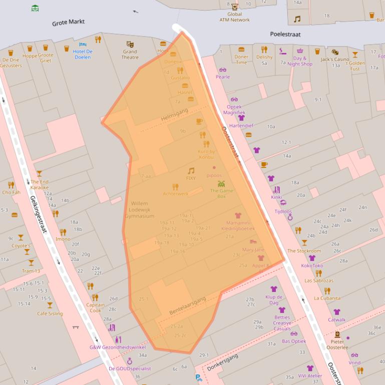 Kaart van postcodegebied 9711NN.