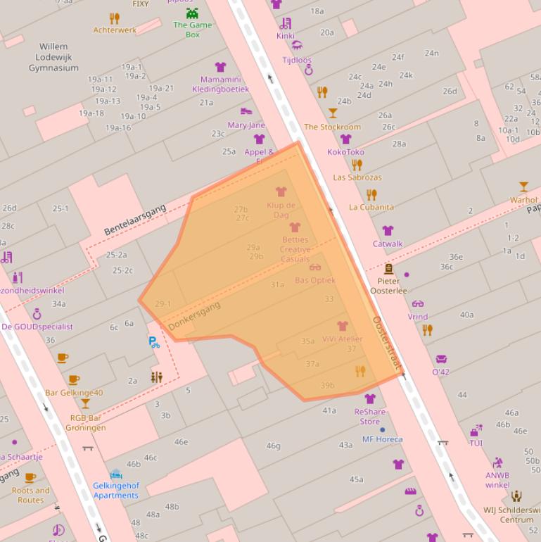 Kaart van postcodegebied 9711NP.