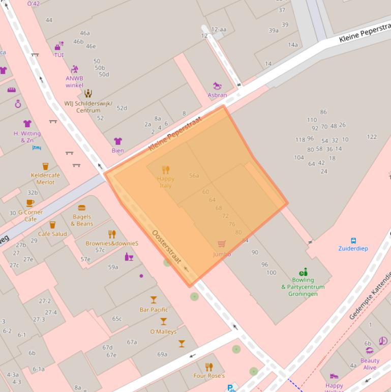 Kaart van postcodegebied 9711NX.