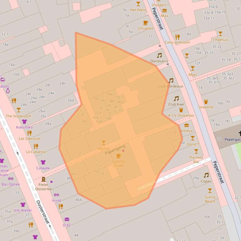 Kaart van postcodegebied 9711PA.