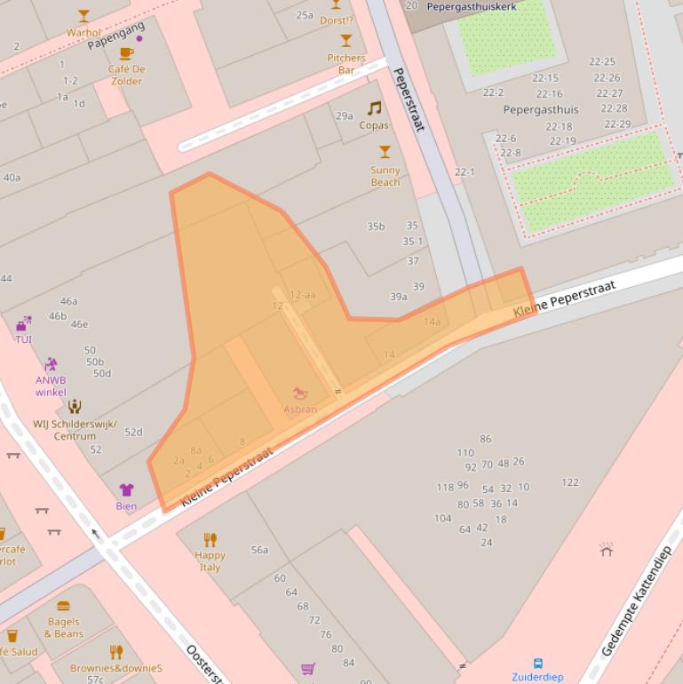 Kaart van postcodegebied 9711PB.