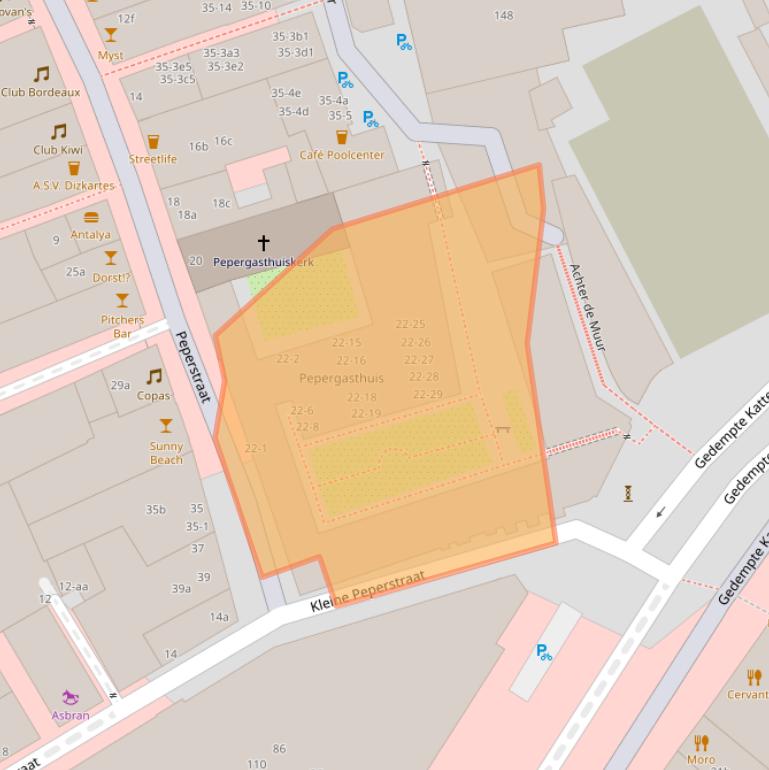 Kaart van postcodegebied 9711PE.