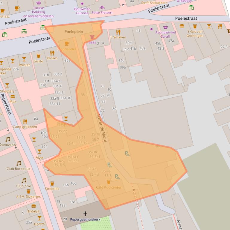 Kaart van postcodegebied 9711PJ.