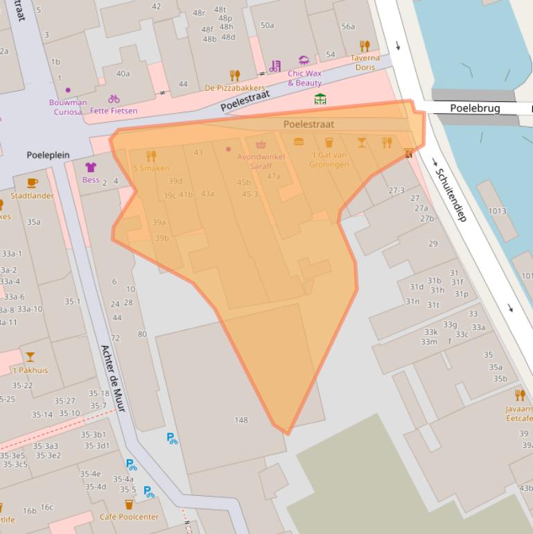 Kaart van postcodegebied 9711PK.