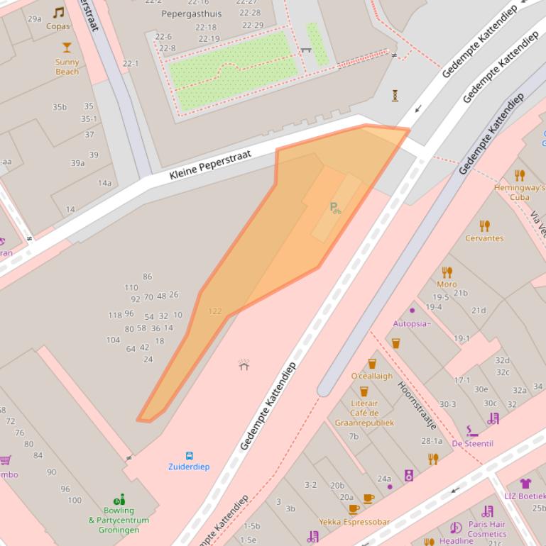 Kaart van postcodegebied 9711PP.