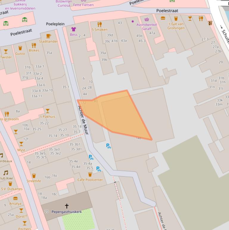 Kaart van postcodegebied 9711PS.