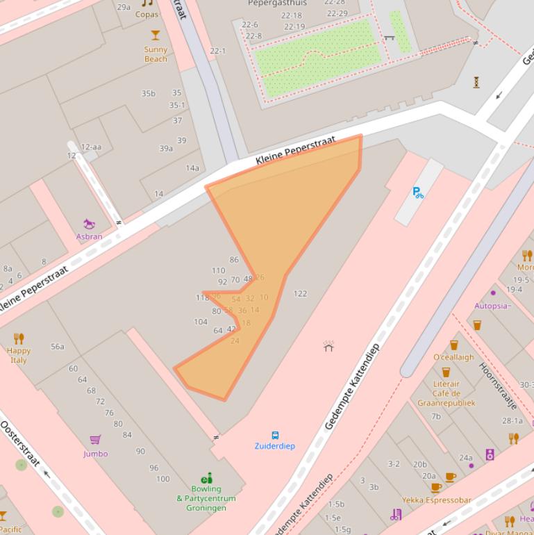 Kaart van postcodegebied 9711PT.