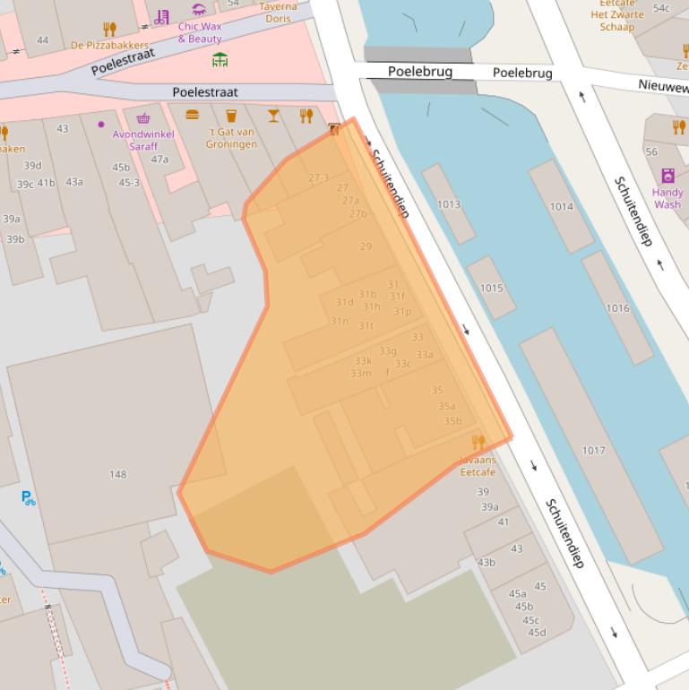 Kaart van postcodegebied 9711RA.