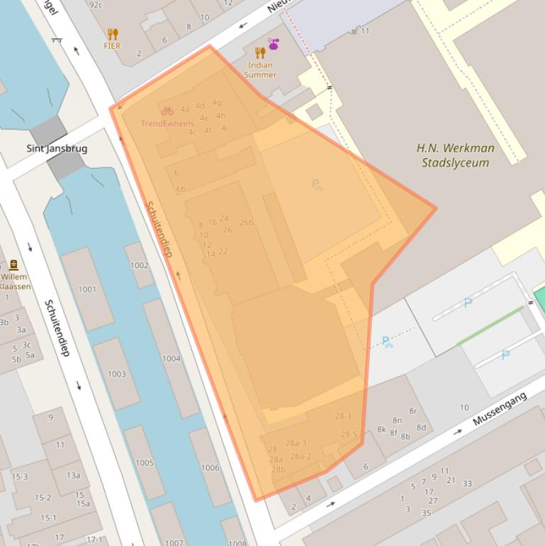 Kaart van postcodegebied 9711RC.