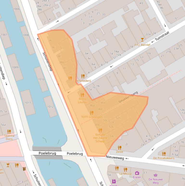 Kaart van postcodegebied 9711RD.