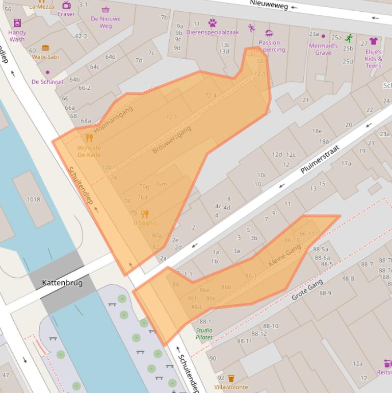 Kaart van postcodegebied 9711RG.