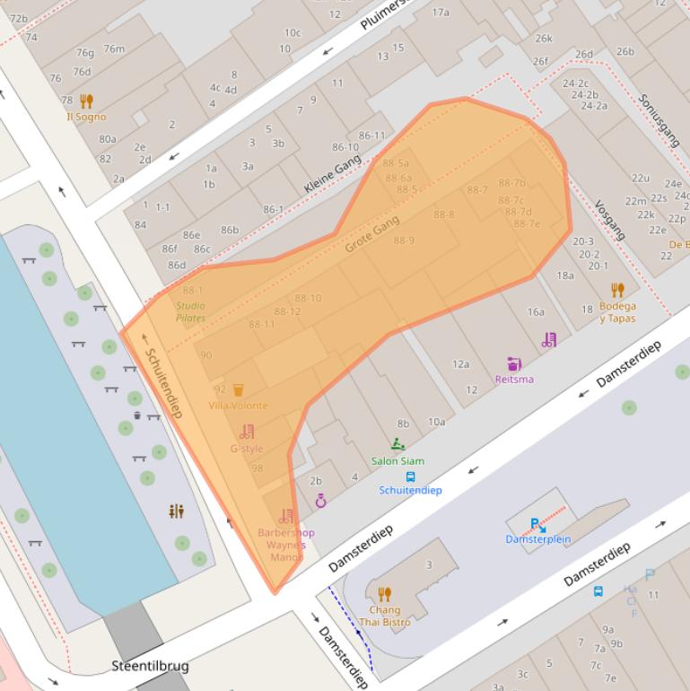 Kaart van postcodegebied 9711RH.