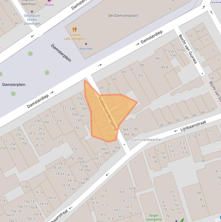 Kaart van postcodegebied 9711RW.