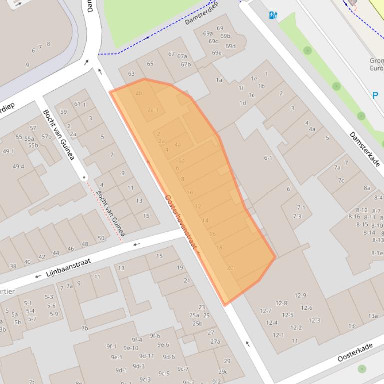 Kaart van postcodegebied 9711SC.
