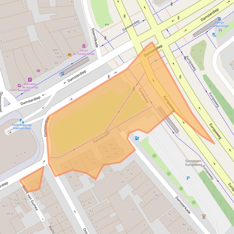 Kaart van postcodegebied 9711SJ.