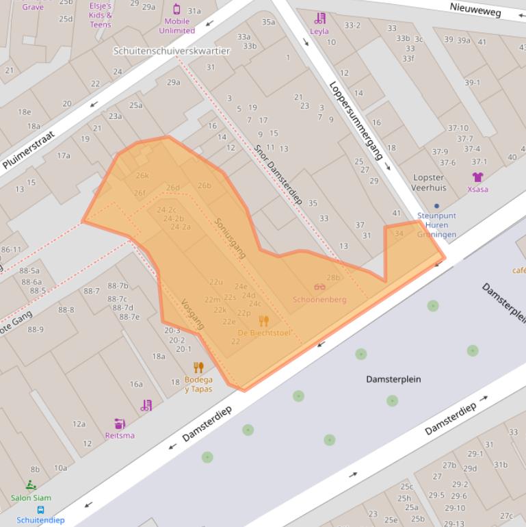 Kaart van postcodegebied 9711SL.