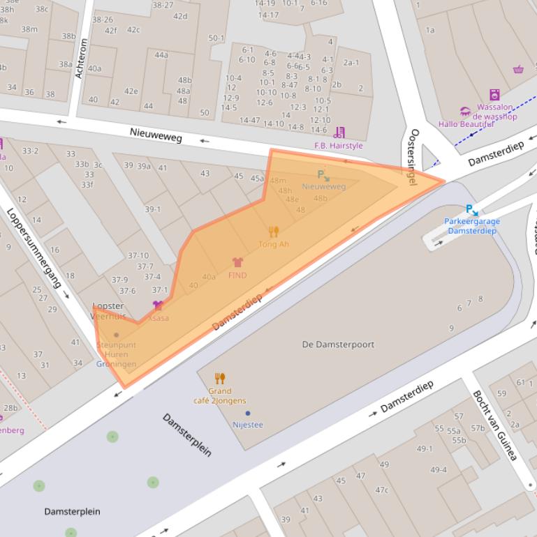 Kaart van postcodegebied 9711SM.