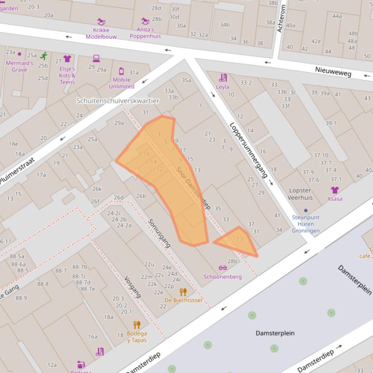 Kaart van postcodegebied 9711SR.