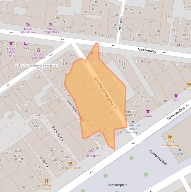 Kaart van postcodegebied 9711ST.