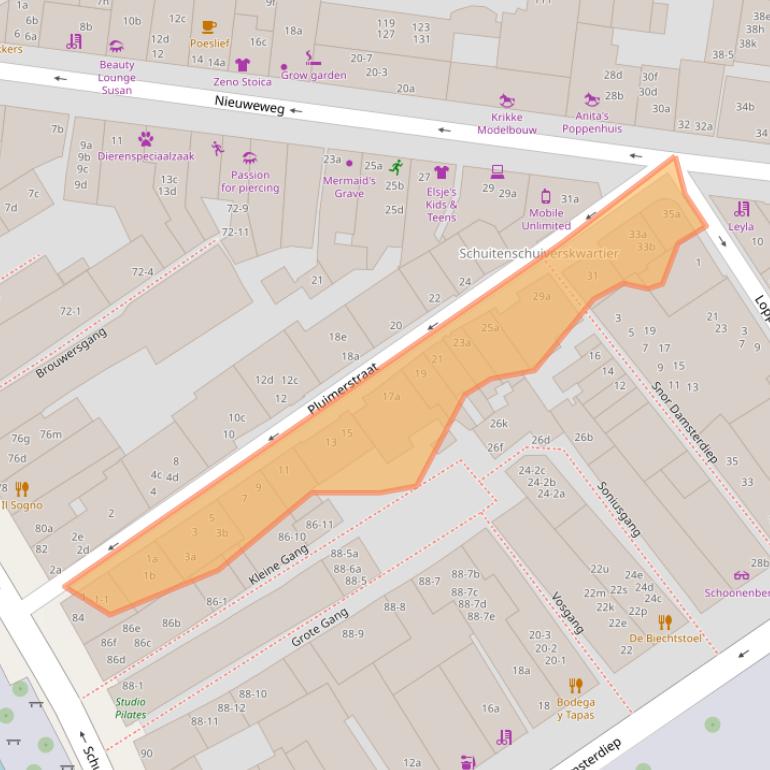Kaart van postcodegebied 9711SV.