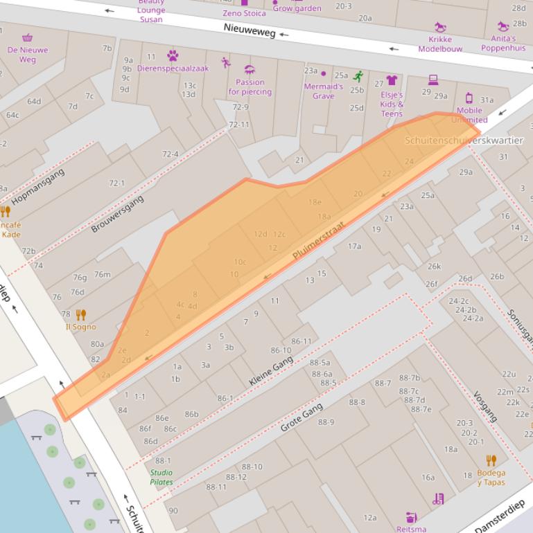 Kaart van postcodegebied 9711SW.