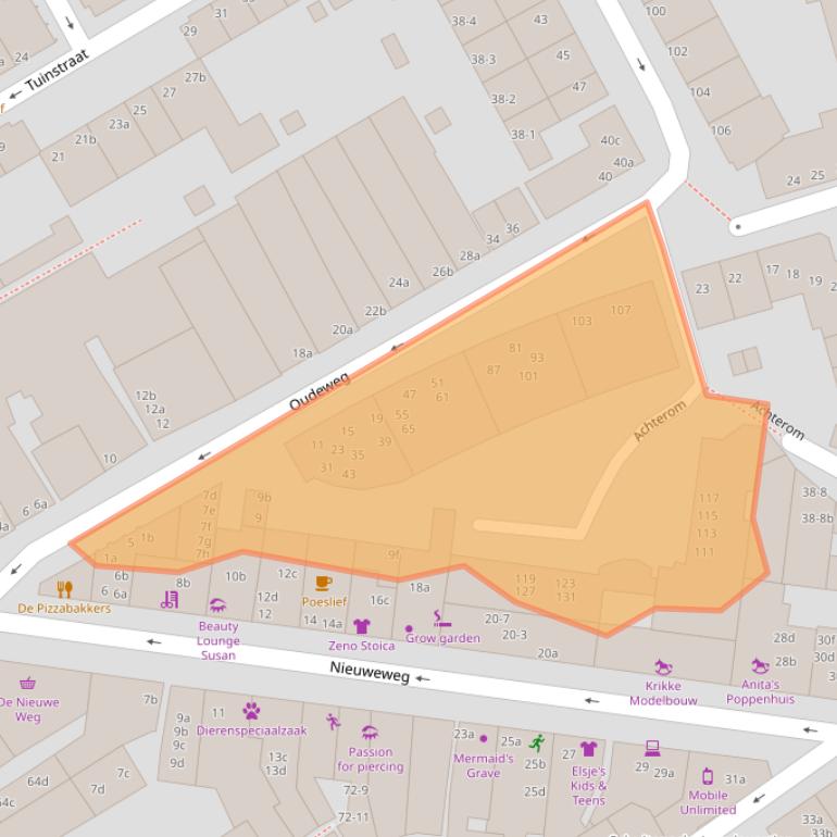 Kaart van postcodegebied 9711TJ.