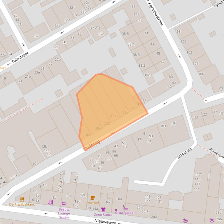 Kaart van postcodegebied 9711TL.