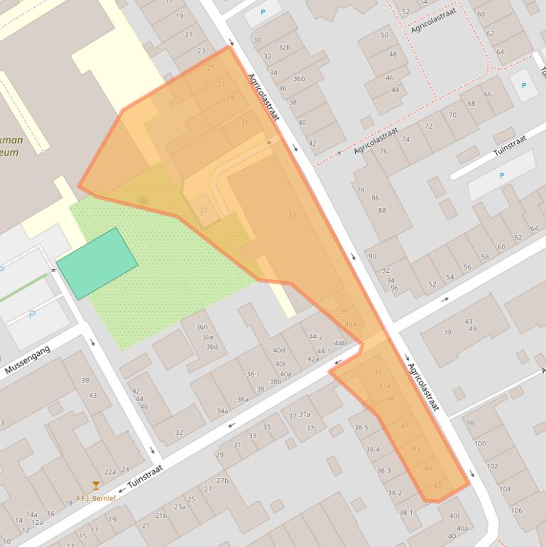 Kaart van postcodegebied 9711TP.