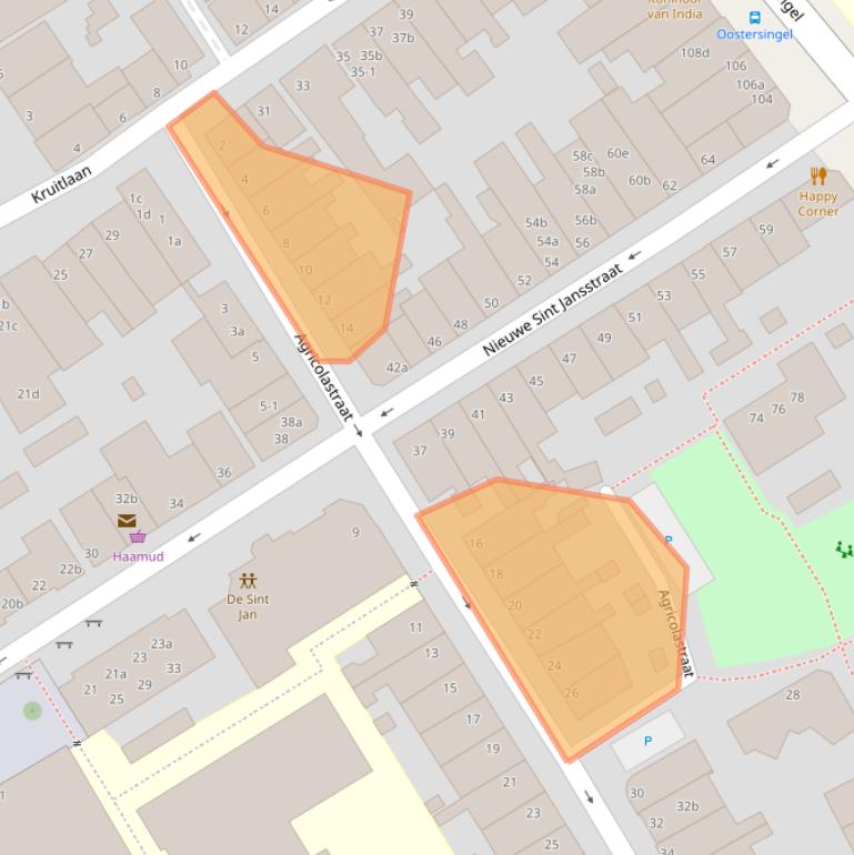 Kaart van postcodegebied 9711TR.