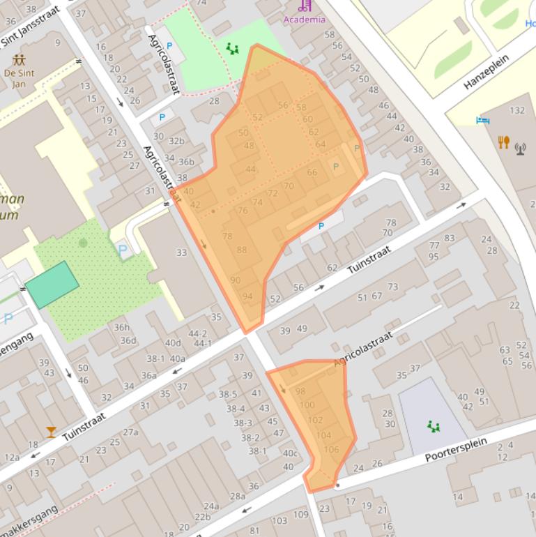 Kaart van postcodegebied 9711TV.