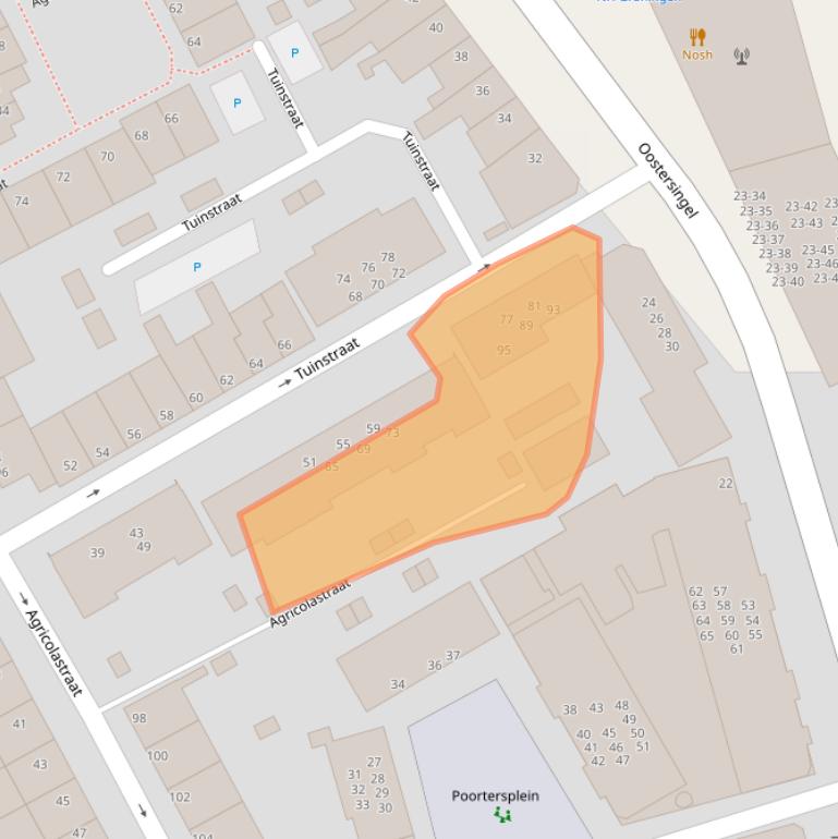 Kaart van postcodegebied 9711VC.