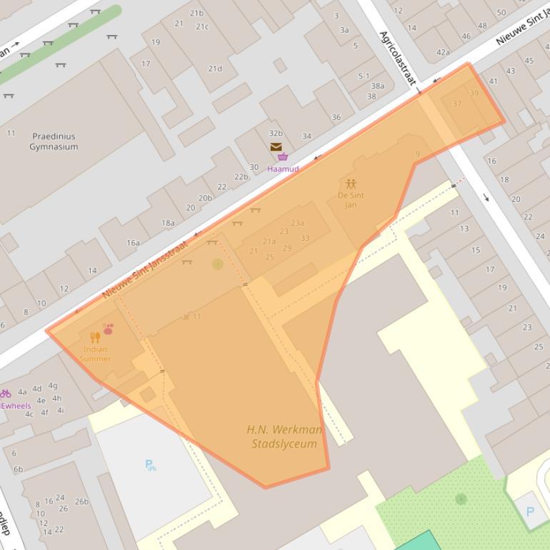 Kaart van postcodegebied 9711VG.