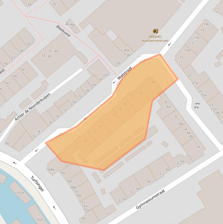 Kaart van postcodegebied 9711VP.