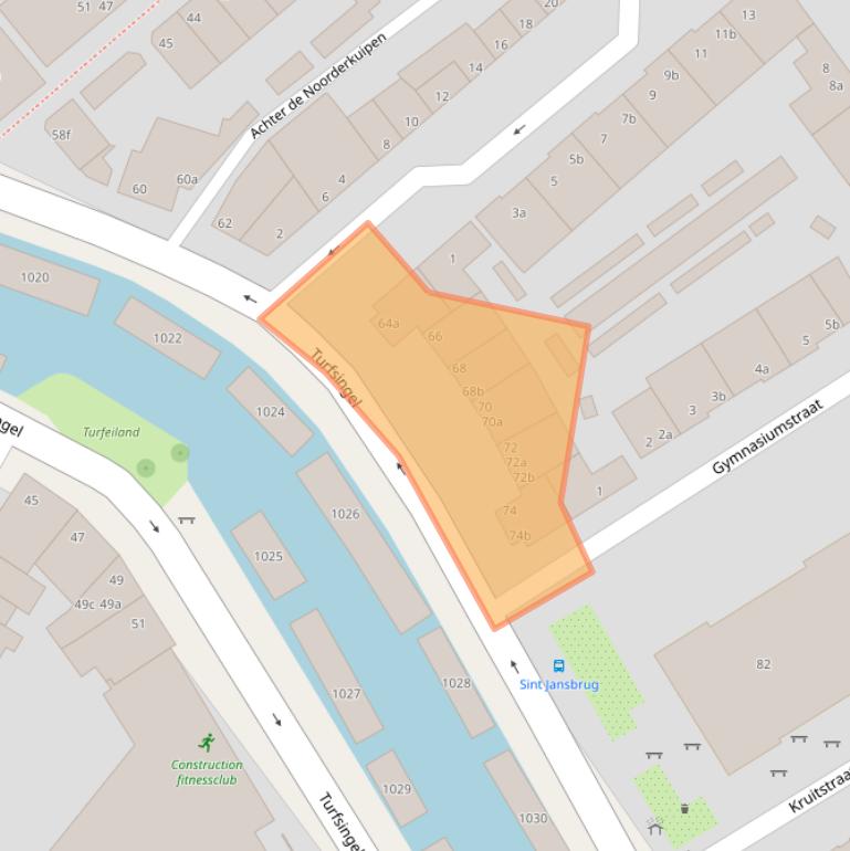 Kaart van postcodegebied 9711VW.