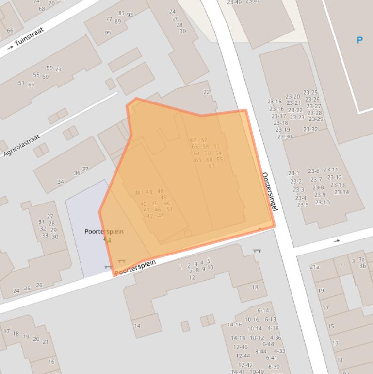 Kaart van postcodegebied 9711XR.