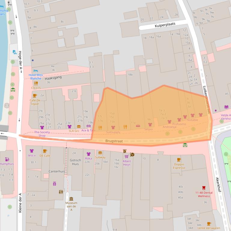Kaart van postcodegebied 9712AA.