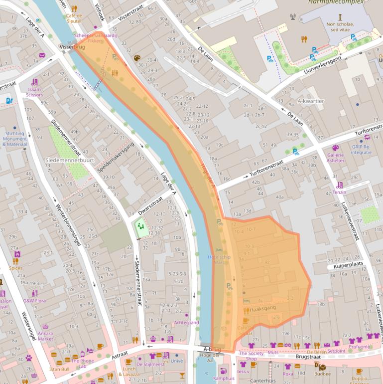 Kaart van postcodegebied 9712AC.