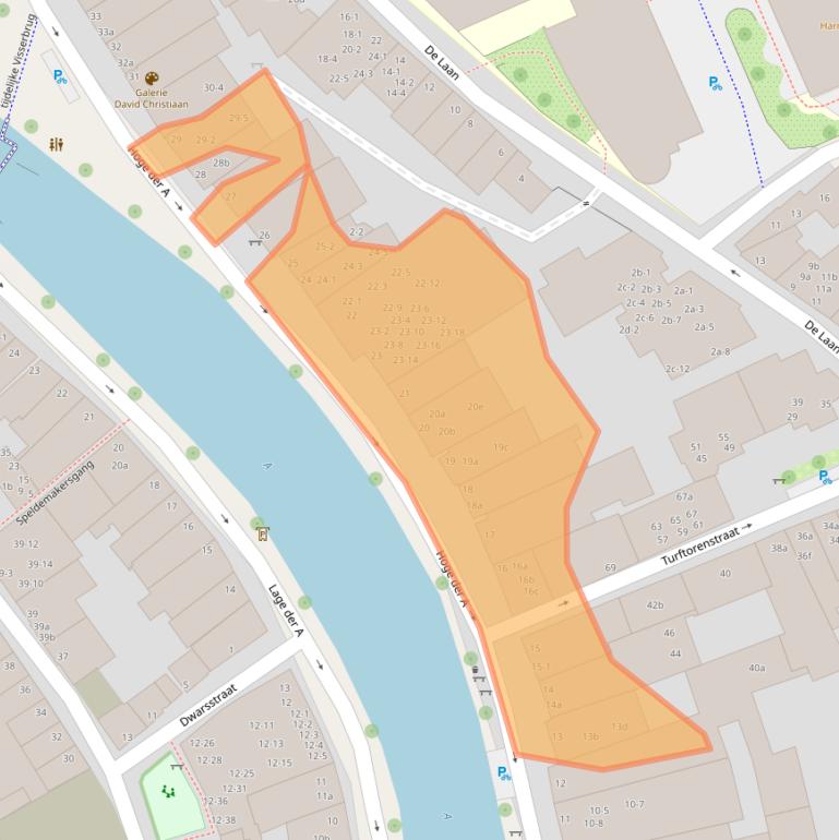 Kaart van postcodegebied 9712AD.