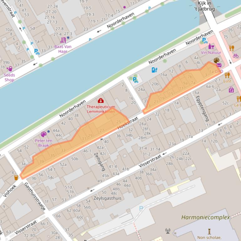 Kaart van postcodegebied 9712AM.