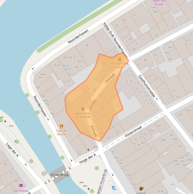 Kaart van postcodegebied 9712AR.