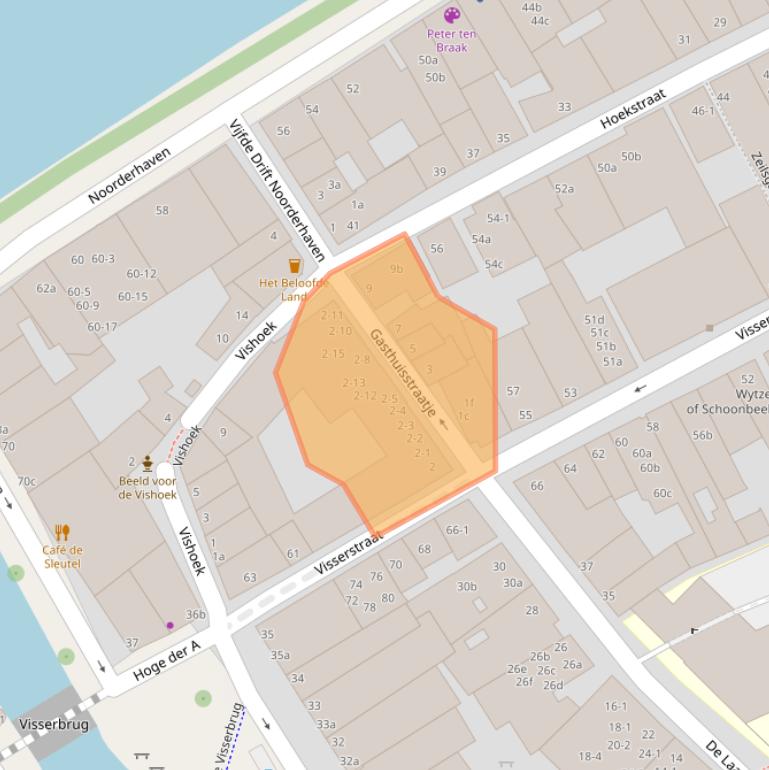 Kaart van postcodegebied 9712AS.