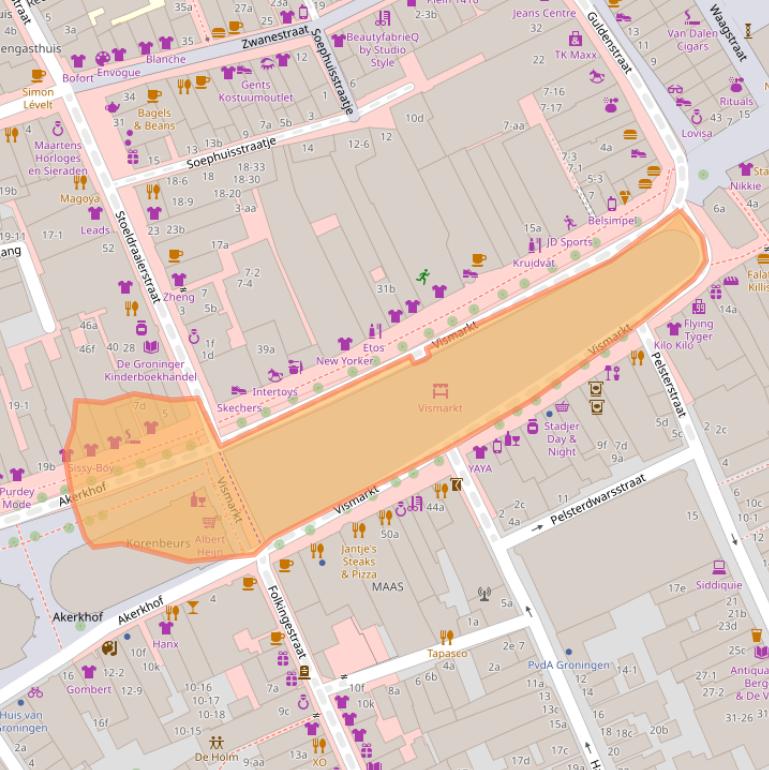 Kaart van postcodegebied 9712BA.
