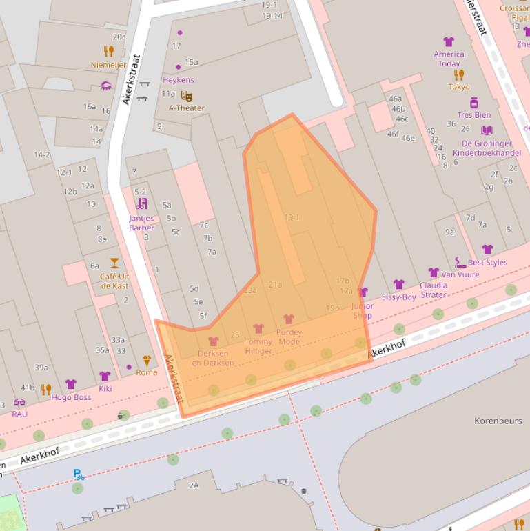 Kaart van postcodegebied 9712BB.
