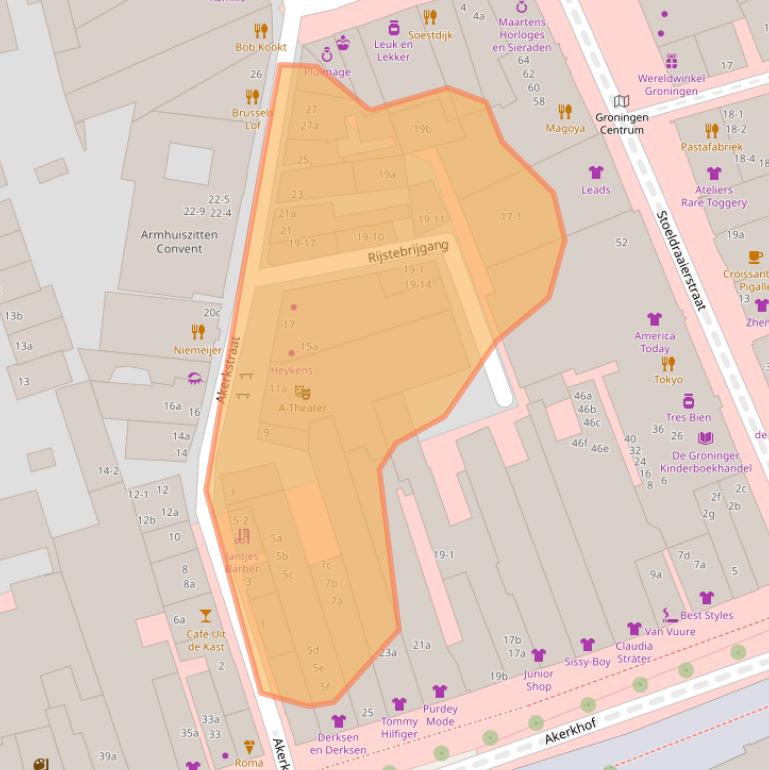 Kaart van postcodegebied 9712BD.