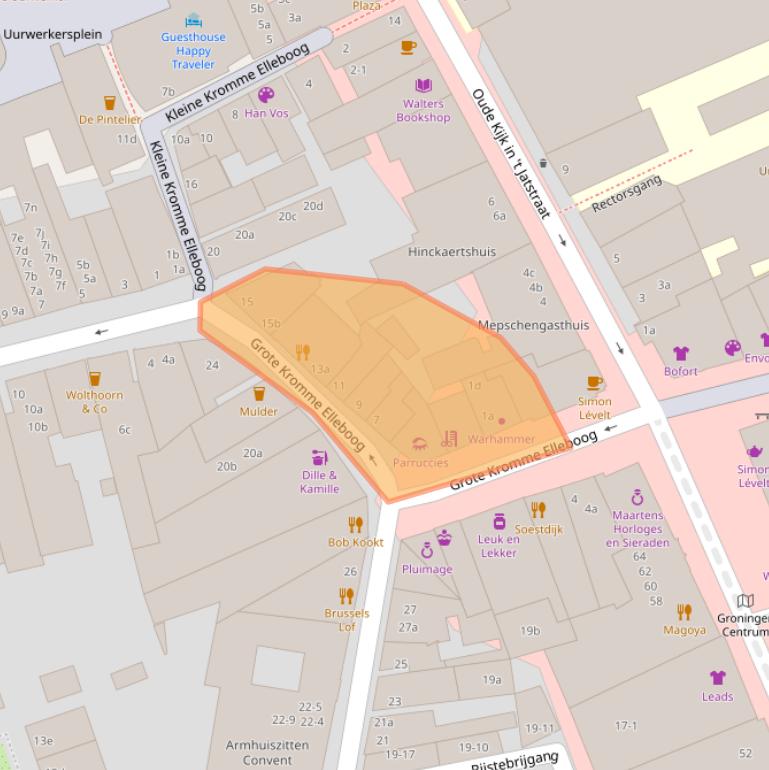 Kaart van postcodegebied 9712BJ.